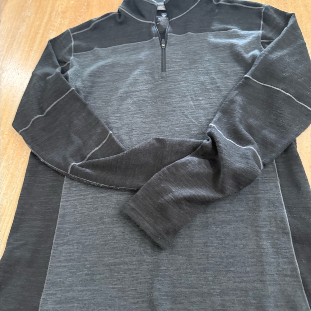 Kuhl Men's Charcoal and Black Zip-Up Sweater